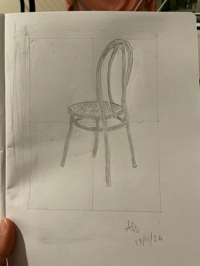 Drawing of a chair in my living room