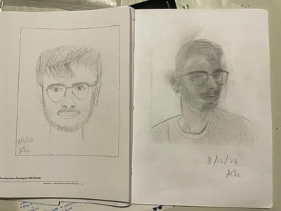 Self portrait. Left 1 month ago, right now.